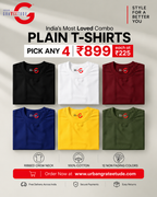 Plain T-Shirt Combo of Four