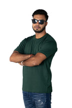 Bottle Green Plain T-Shirt