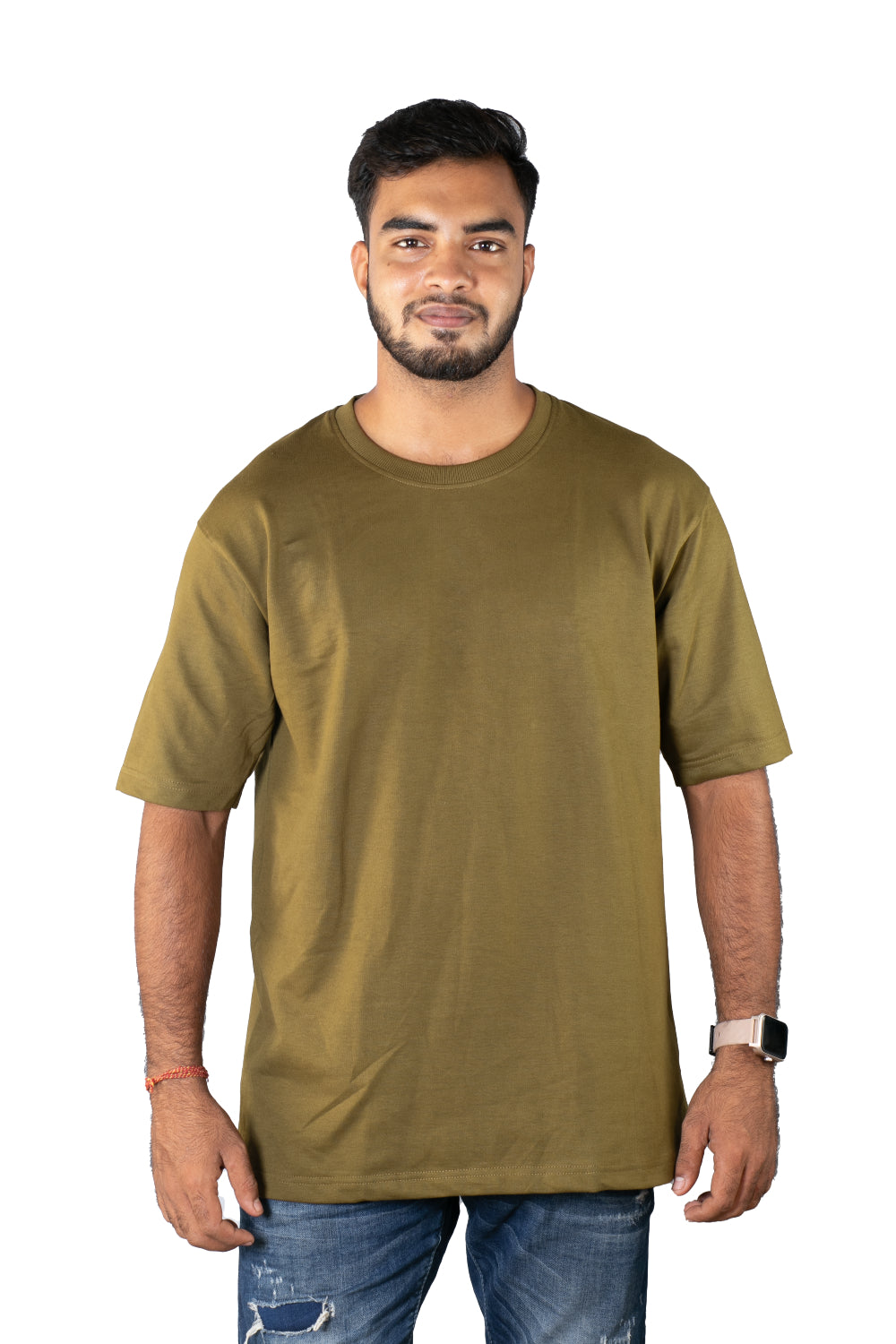 Oversized Printed T-Shirt Olive Green