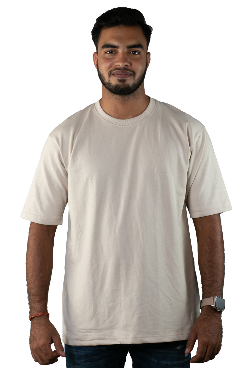Oversized Plain T-Shirt Beige