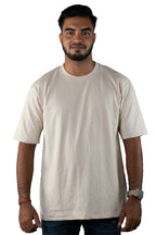 White Oversized Plain T-Shirt Beige