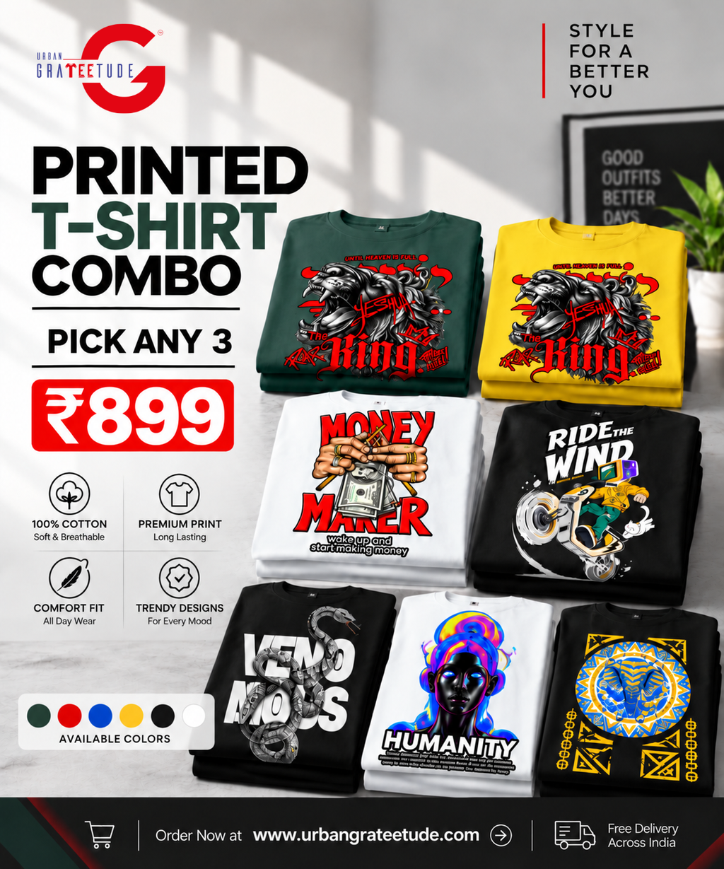 Printed T-Shirt Combo of Three