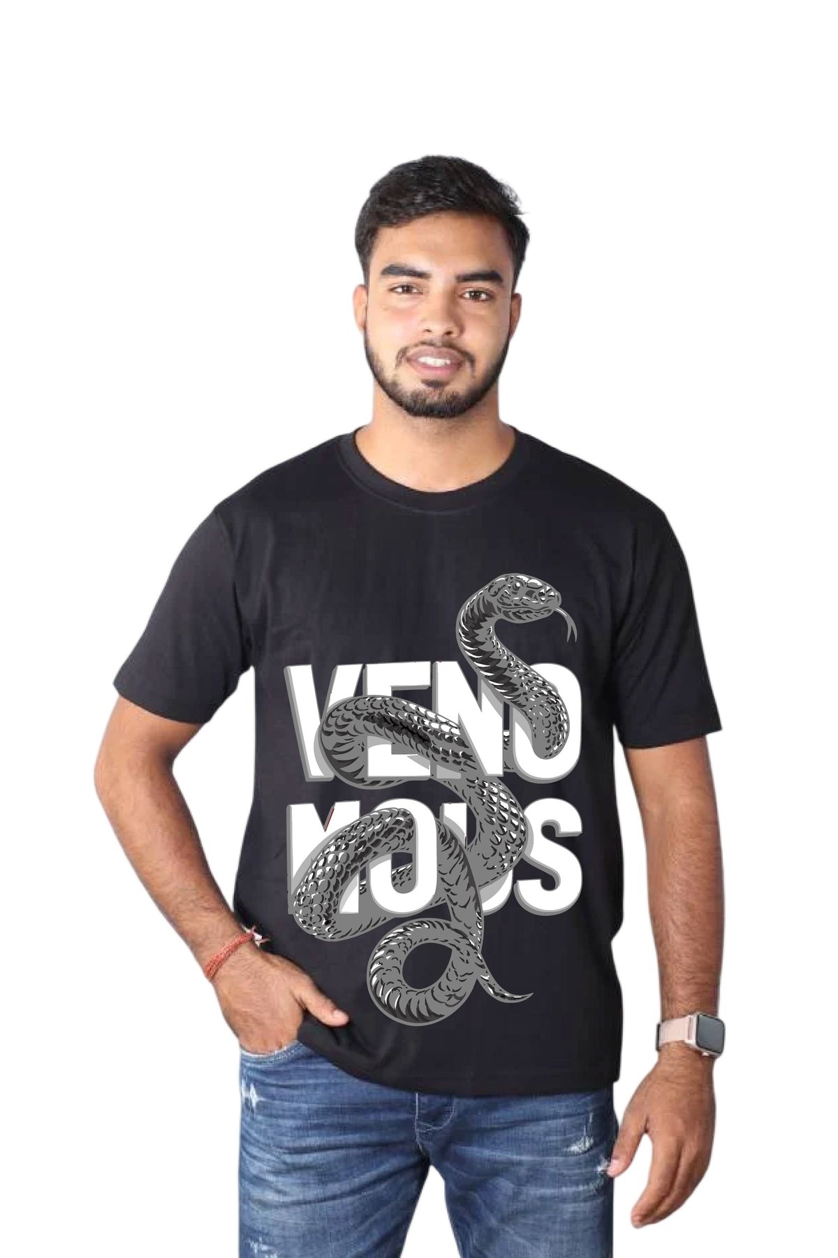 Snake Printed T-shirt for Men Regular Fit
