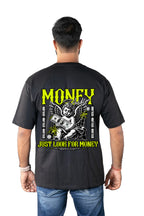 Just Look For Money printed Oversized T-shirt For Men