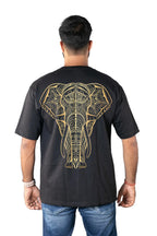 Doodle Elephant Printed Oversized T-shirt For Men