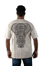 Doodle Elephant Printed Oversized T-shirt For Men