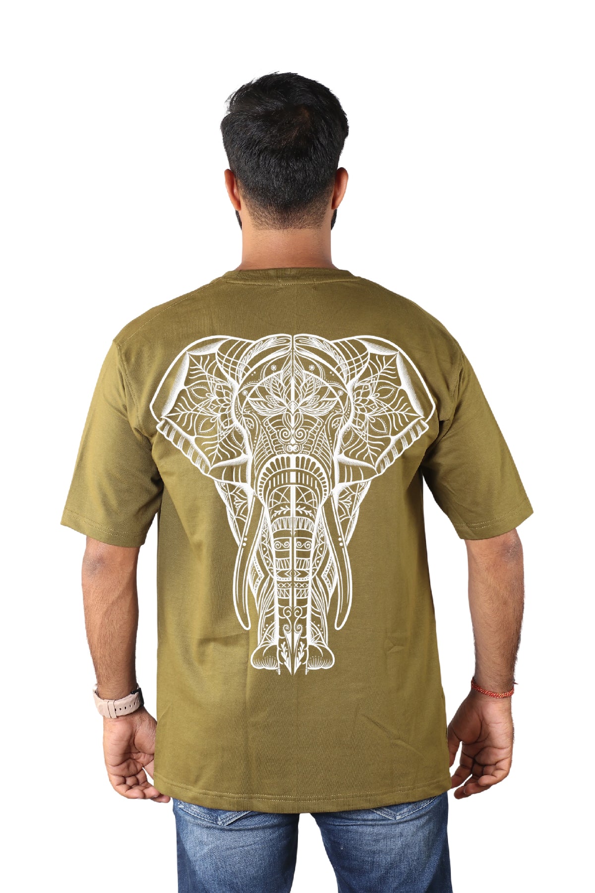 Oversized Printed T-Shirt Olive Green